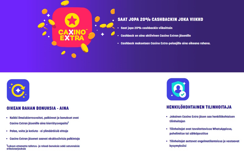 Caxino Extra on palkitseva kanta-asiakasohjelma
